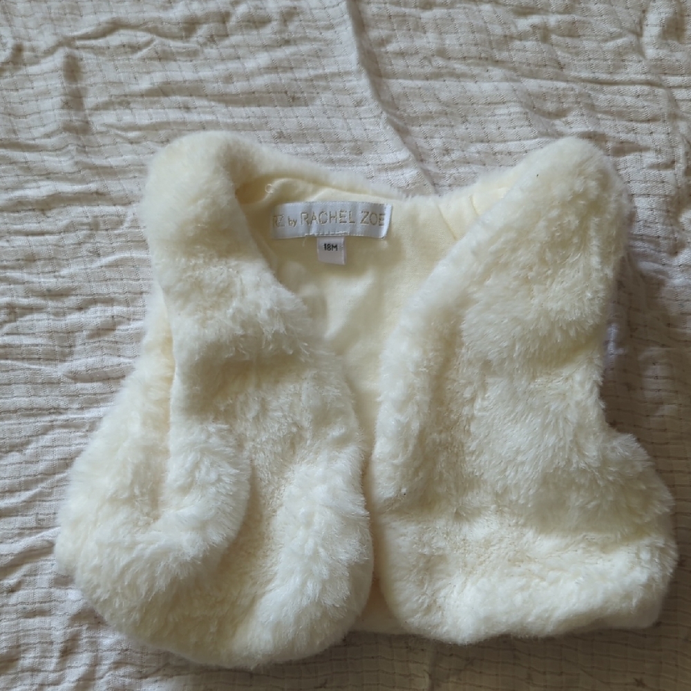 Rachel Zoe Cream Fuzzy Vest for Kids